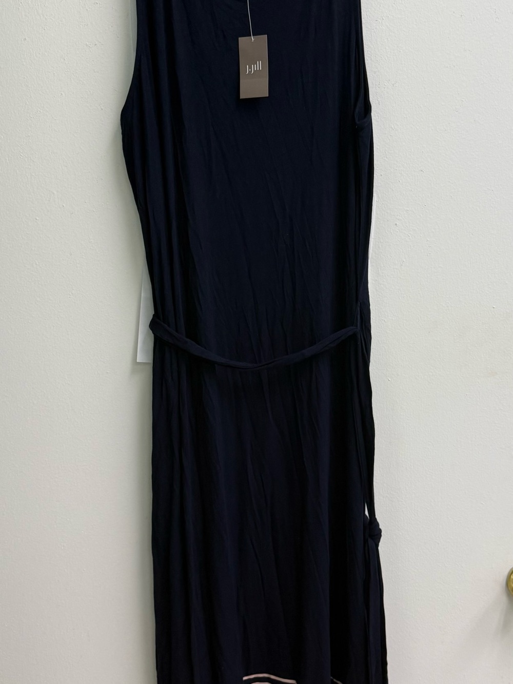 J. Jill Midnight Navy Sleeveless Maxi with Self-Tie Belt